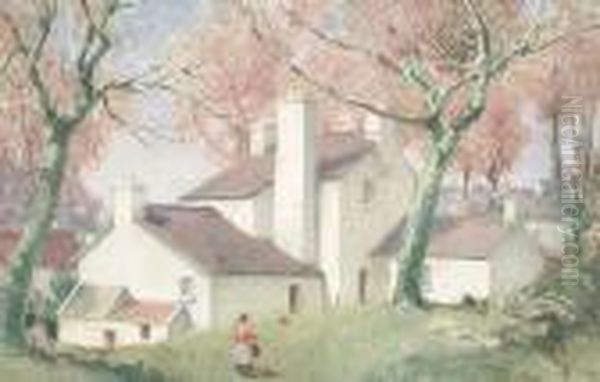 Old Woolacots Farm, Newton, Near Mumbles Oil Painting by William Grant Murray