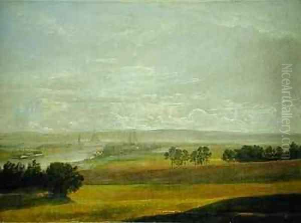 The Elbe Valley Near Dresden Oil Painting by Johan Christian Clausen Dahl