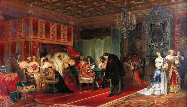 Cardinal Mazarin's Last Sickness 1830 Oil Painting by Paul Delaroche