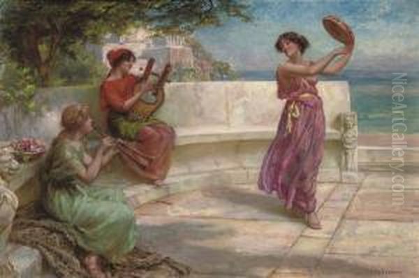 A Recital Oil Painting by Francis Sydney Muschamp