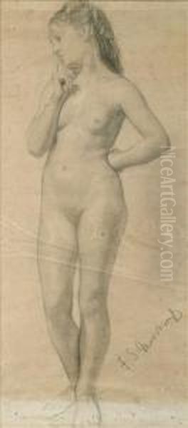 Standingfemale Nude Oil Painting by Francis Sydney Muschamp