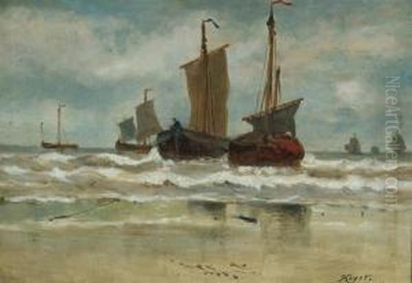 Marine Oil Painting by Auguste Henri Musin