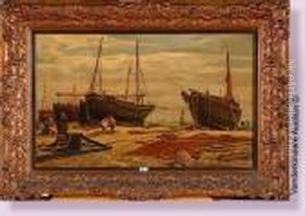 Le Chantier Naval Anime Oil Painting by Auguste Henri Musin