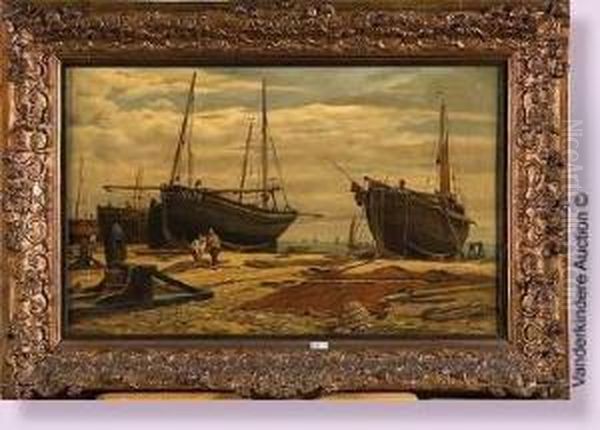 Le Chantier Naval Anime Oil Painting by Auguste Henri Musin