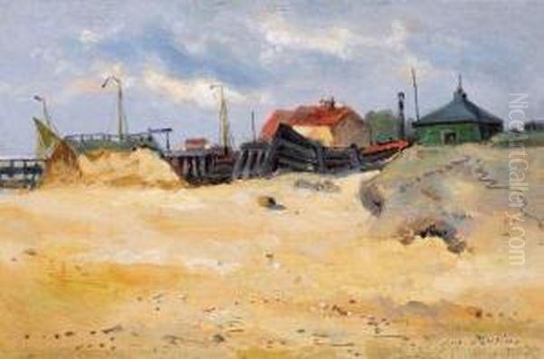 Huitriere A Ostende Oil Painting by Auguste Henri Musin