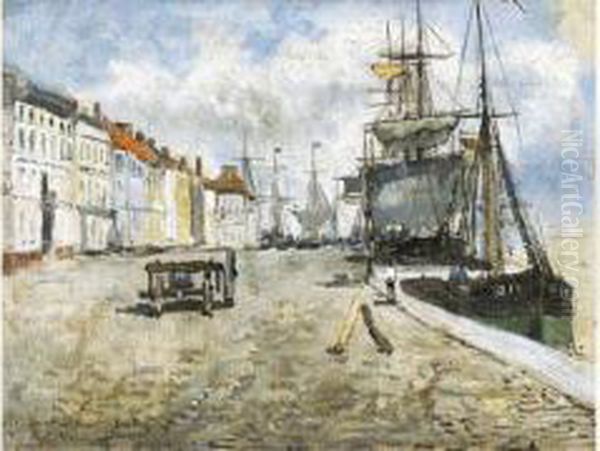 Ostende, Quai Des Empereurs Oil Painting by Auguste Henri Musin