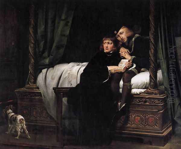 The Death of the Sons of King Edward in the Tower 1831 Oil Painting by Paul Delaroche