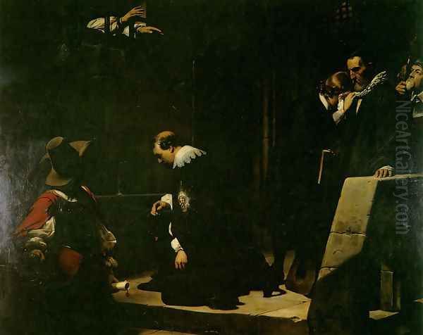 Strafford Oil Painting by Paul Delaroche