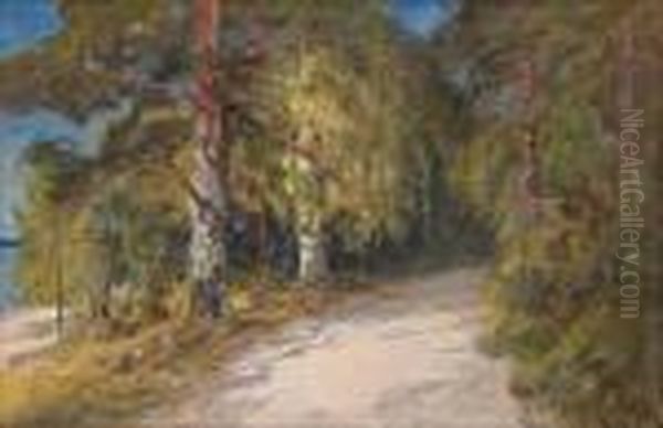 Metsatie Oil Painting by Elias Muukka