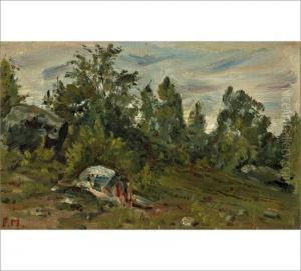 Heathland Oil Painting by Elias Muukka