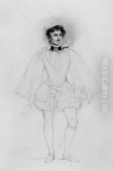 Pencil Study Oil Painting by Paul Delaroche