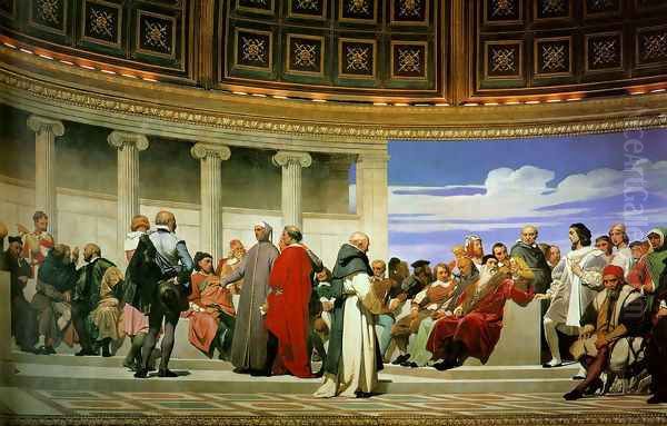 Hemicycle of the Ecole des Beaux (right side) Oil Painting by Paul Delaroche