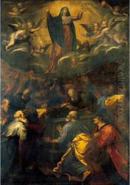 The Assumption Of The Virgin Oil Painting by Girolamo Muziano