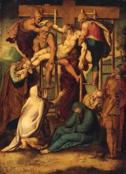 The Descent From The Cross Oil Painting by Girolamo Muziano