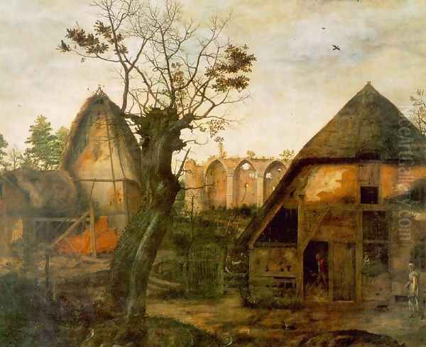 Landscape with Farm 1564 Oil Painting by Cornelis Van Dalem