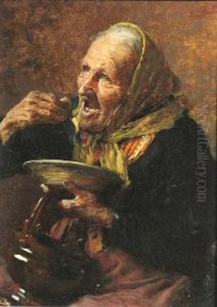 The Meal Oil Painting by Giovanni Muzzioli