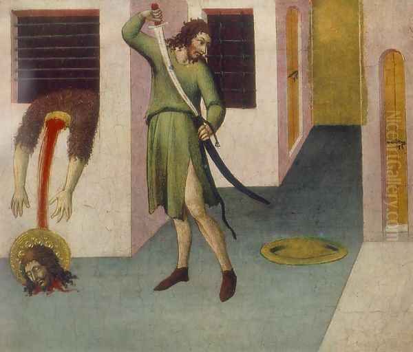 Beheading Of St John The Baptist Oil Painting by Sano Di Pietro