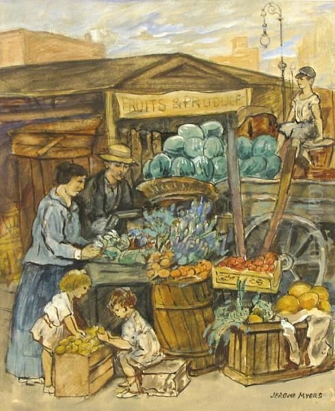 Fruits And Produce Oil Painting by Jerome Myers