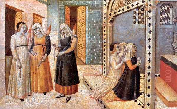 Scenes from the Legend of Saint Peter the Martyr- A Miracle 1440 Oil Painting by Sano Di Pietro