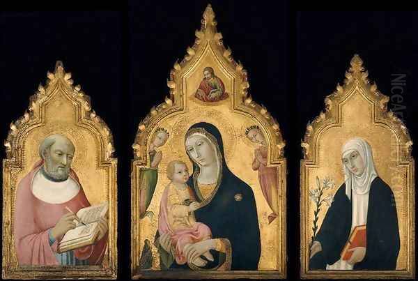 Triptych c. 1470 Oil Painting by Sano Di Pietro