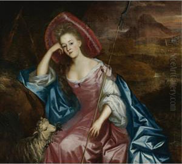 Portrait Of A Lady As A Shepherdess Oil Painting by Jan Mytens