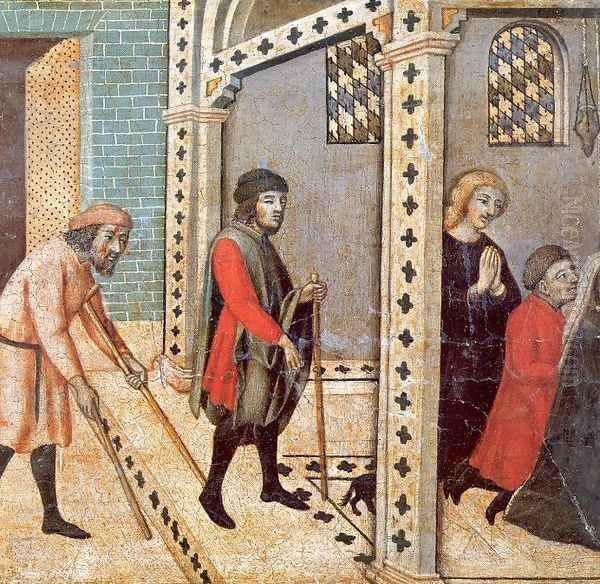 Scenes from the Legend of Saint Peter the Martyr- The Blind and Lame Pray at the Saint's Tomb 1440 Oil Painting by Sano Di Pietro