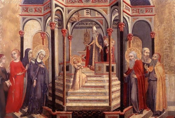 The Presentation of the Virgin in the Temple 1448 Oil Painting by Sano Di Pietro