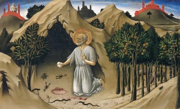 The Penitence of St. Jerome, 1444 Oil Painting by Sano Di Pietro