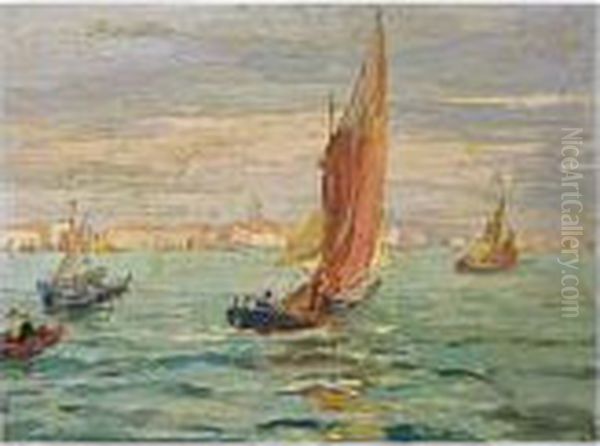 A View Of Venice Oil Painting by Robert Nadler