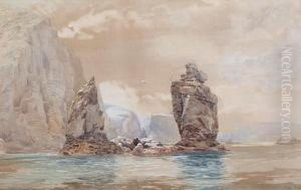 Les Autelets, Sark Oil Painting by Paul Jacob Naftel