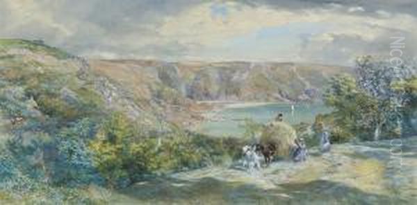 Moulin Huet Bay, Guernsey Oil Painting by Paul Jacob Naftel