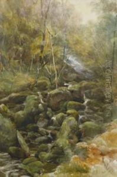 A Tumble Ofstones Oil Painting by Paul Jacob Naftel