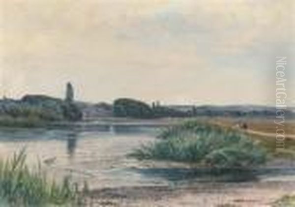 A Summer's Day At Goring-on-thames Oil Painting by Paul Jacob Naftel