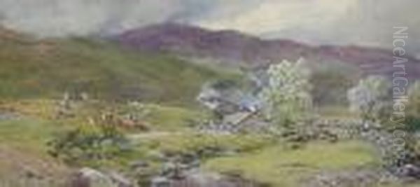 Glen Falloch, Head Of Loch Lomond Oil Painting by Paul Jacob Naftel