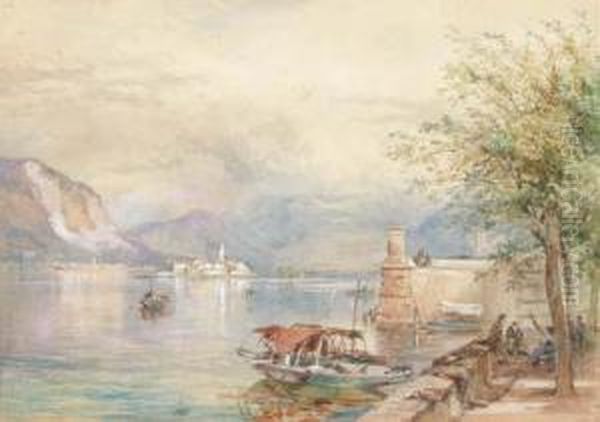 Island Of Pescatori, Maggiore Oil Painting by Paul Jacob Naftel