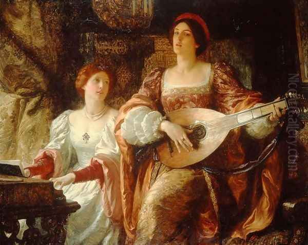 The Duet Oil Painting by Sir Thomas Francis Dicksee