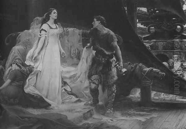 Tristan and Isolde Oil Painting by Herbert James Draper