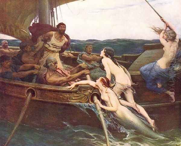 Ulysses and the Sirens Oil Painting by Herbert James Draper