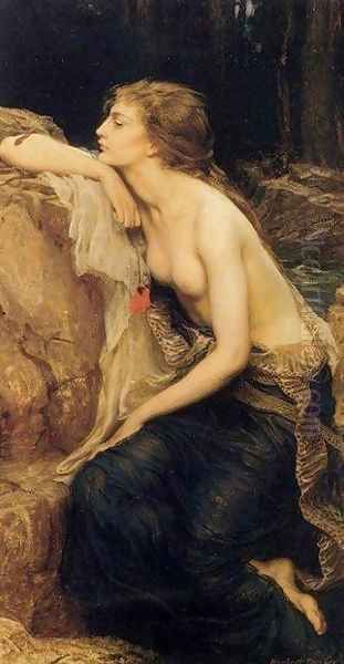 Lamia Oil Painting by Herbert James Draper