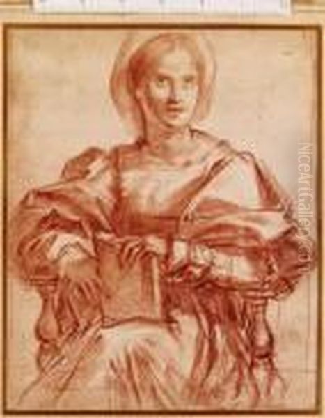 Portrait Of Lucrezia Del Fede, After Andrea Del Sarto Oil Painting by Giovan Battista Naldini