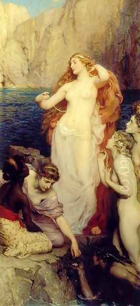 The Pearls of Aphrodite Oil Painting by Herbert James Draper