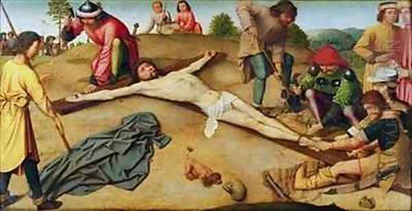 Christ Nailed to the Cross Oil Painting by Gerard David