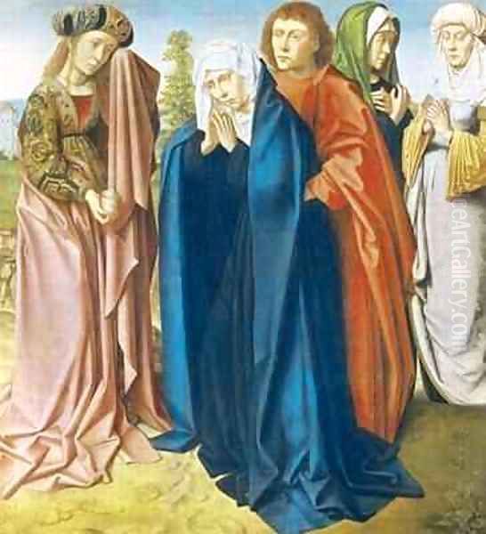 The Virgin Mary with St John the Evangelist and the Holy Women right wing from the Triptych of the Crucifixion Oil Painting by Gerard David