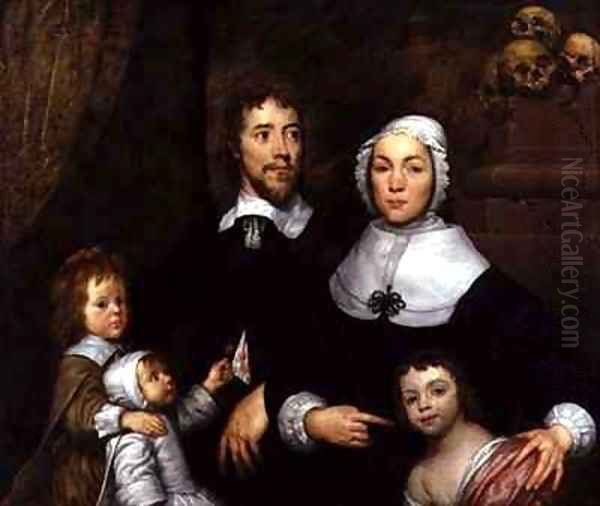 Portrait of a Family Probably that of Richard Streatfeild Oil Painting by William Dobson