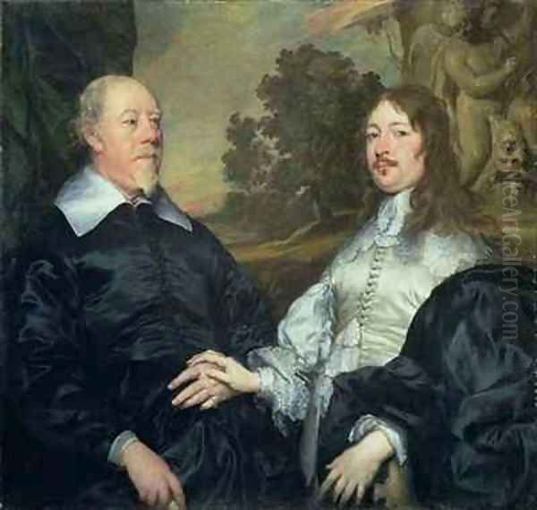 An Old and a Younger Man Oil Painting by William Dobson