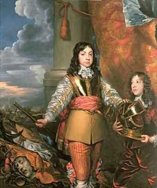 Charles II as Prince of Wales with a page Oil Painting by William Dobson