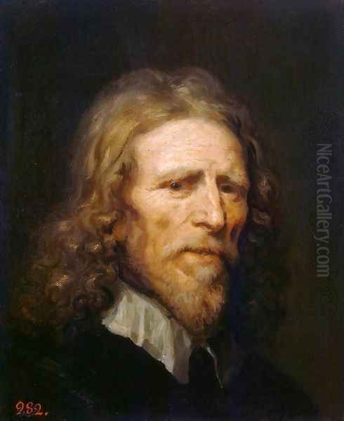 Portrait of Abraham van der Doort Oil Painting by William Dobson