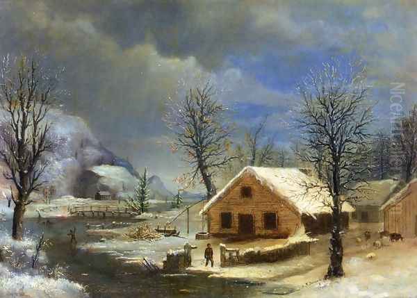 Winter Oil Painting by Robert Scott Duncanson