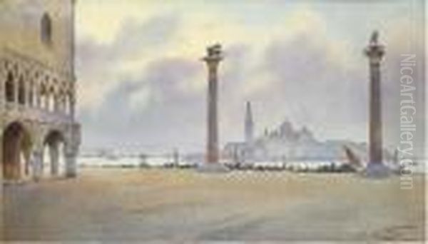 Venezia, Piazzetta San Marco E L'isola Di San Giorgio Oil Painting by Enrico Nardi