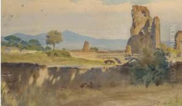 In The Roman Campagna Oil Painting by Enrico Nardi